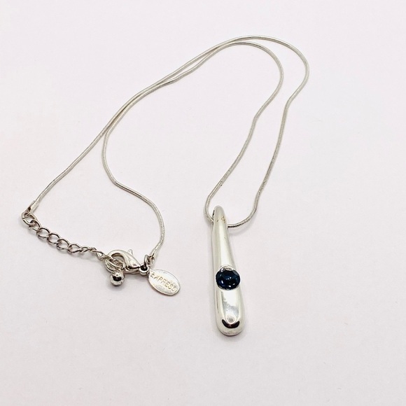 Express Pendant Necklace Silver Tone 16” +1” - Picture 3 of 5